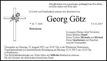 Anzeige von Georg Götz von MGO