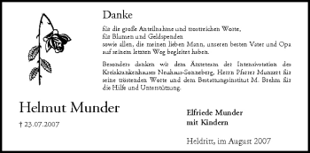 Anzeige von Helmut Munder von MGO