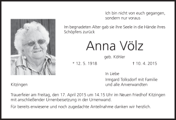 Anzeige von Anna Völz von MGO