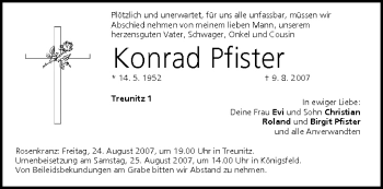 Anzeige von Konrad Pfister von MGO