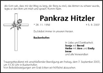Anzeige von Pankraz Hitzler von MGO