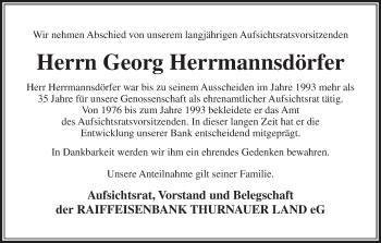 Anzeige von Georg Herrmannsdörfer von MGO