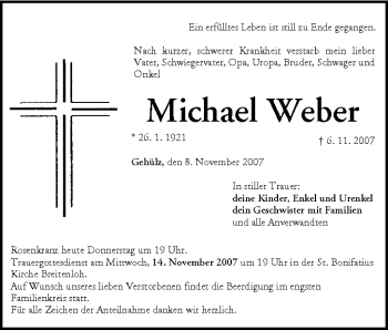 Anzeige von Michael Weber von MGO
