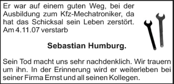 Anzeige von Sebastian Humburg von MGO