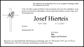 Anzeige von Josef Hierteis von MGO