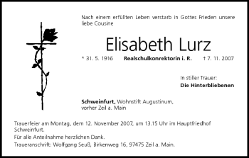 Anzeige von Elisabeth Lurz von MGO