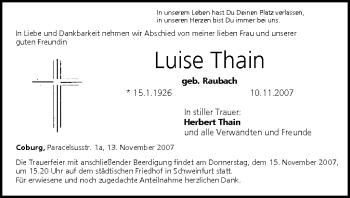Anzeige von Luise Thain von MGO