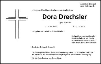 Anzeige von Dora Drechsler von MGO