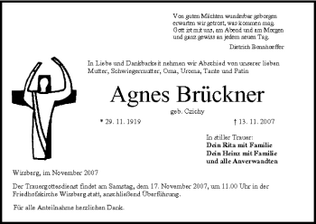 Anzeige von Agnes Brückner von MGO