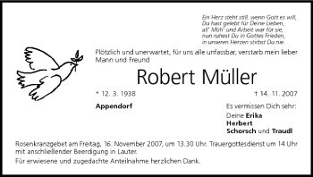 Anzeige von Robert Müller von MGO