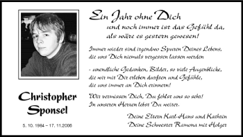 Anzeige von Christopher Sponsel von MGO