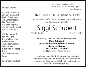 Anzeige von Siggi Schubert von MGO