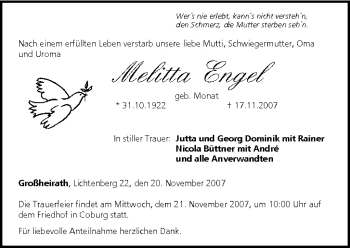 Anzeige von Melitta Engel von MGO