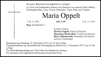 Anzeige von Maria Oppelt von MGO