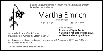 Anzeige von Martha Emrich von MGO