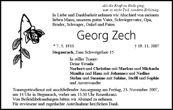 Anzeige von Georg Zech von MGO