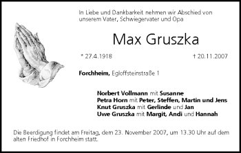 Anzeige von Max Gruszka von MGO
