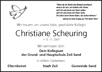 Anzeige von Christiane Scheuring von MGO
