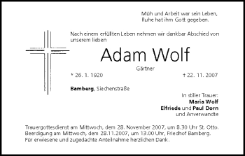 Anzeige von Adam Wolf von MGO