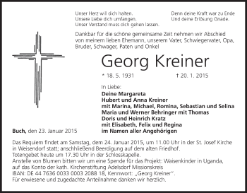 Anzeige von Georg Kreiner von MGO
