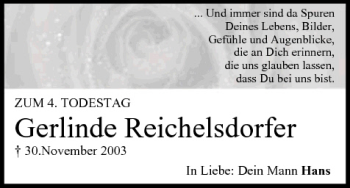 Anzeige von Gerlinde Reichelsdorfer von MGO