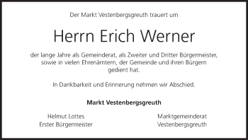 Anzeige von Erich Werner von MGO