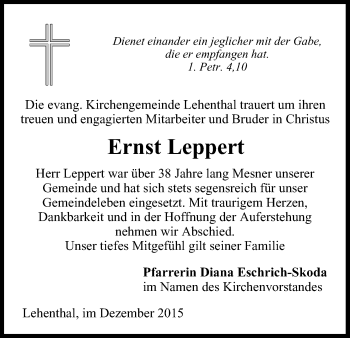 Anzeige von Ernst Leppert von MGO