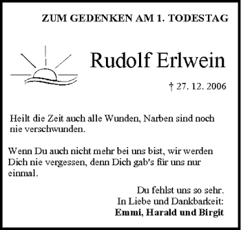 Anzeige von Rudolf Erlwein von MGO