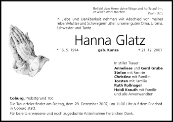 Anzeige von Hanna Glatz von MGO