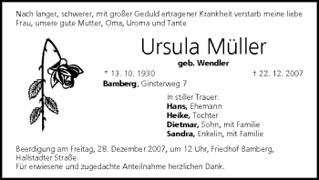 Anzeige von Ursula Müller von MGO