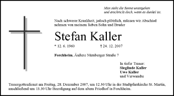 Anzeige von Stefan Kaller von MGO