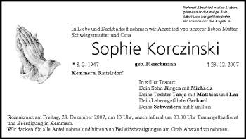 Anzeige von Sophie Korczinski von MGO