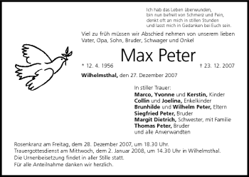 Anzeige von Max Peter von MGO