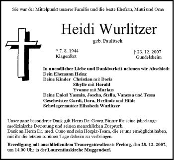 Anzeige von Heidi Wurlitzer von MGO