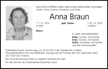 Anzeige von Anna Braun von MGO