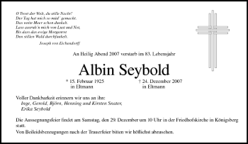 Anzeige von Albin Seybold von MGO