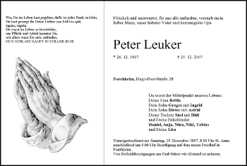 Anzeige von Peter Leuker von MGO