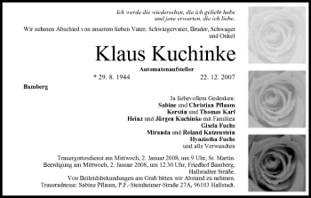 Anzeige von Klaus Kuchinke von MGO