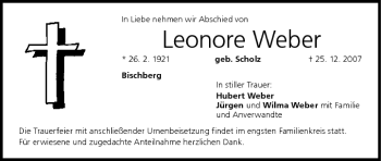 Anzeige von Leonore Weber von MGO