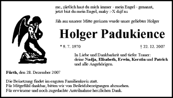 Anzeige von Holger Padukience von MGO