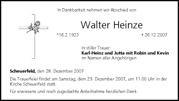 Anzeige von Walter Heinze von MGO