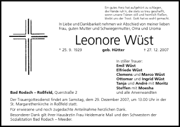 Anzeige von Leonore Wüst von MGO
