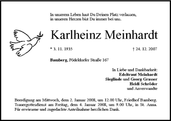 Anzeige von Karlheinz Meinhardt von MGO