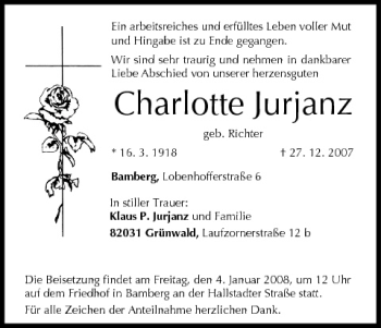 Anzeige von Charlotte Jurjanz von MGO