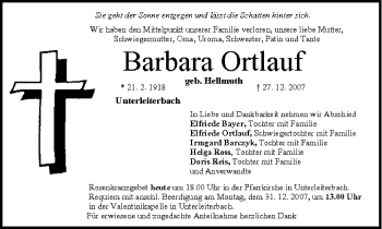 Anzeige von Barbara Ortlauf von MGO