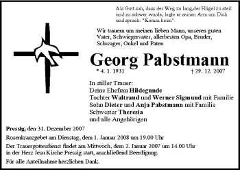 Anzeige von Georg Pabstmann von MGO