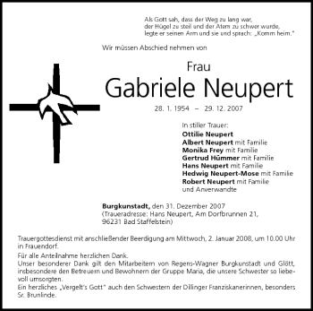 Anzeige von Gabriele Neupert von MGO