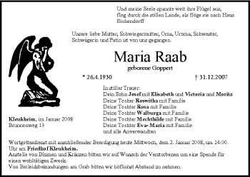 Anzeige von Maria Raab von MGO