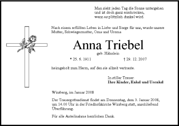 Anzeige von Anna Triebel von MGO