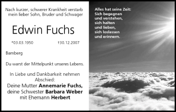 Anzeige von Edwin Fuchs von MGO
